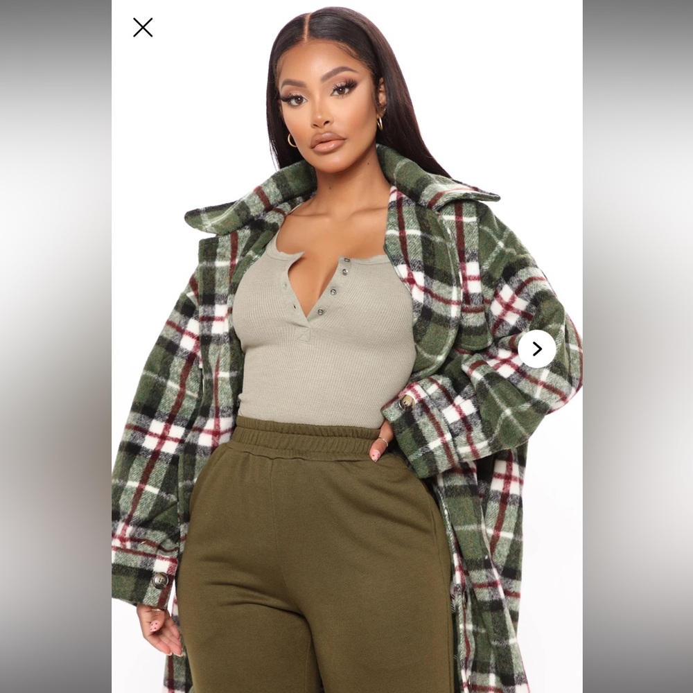 Fashion nova plaid coat Small
